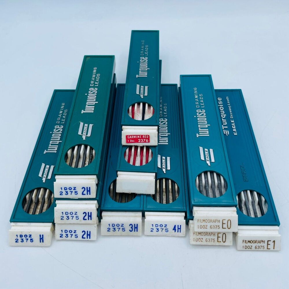 Eagle Berol Turquoise Drafting Drawing Leads Refill Packs 2375 1-3H 2376 6375 E0